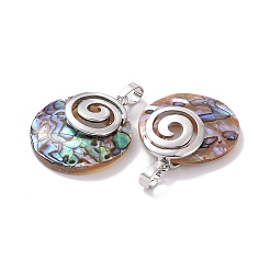 Natural Paua Shell Pendants&nbsp;KK-F751-C03-01
