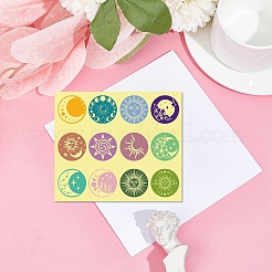 Paper Self Adhesive Gold Foil Embossed Stickers&nbsp;DIY-WH0434-014