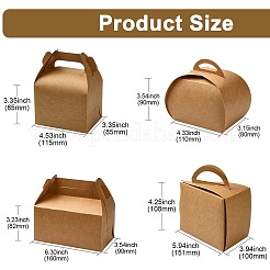 40Pcs 4 Styles Kraft Paper Hand-held Cake Box&nbsp;CON-CJ0001-21