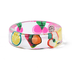 Transparent Resin Fruit Finger Ring for Women&nbsp;RJEW-T022-024