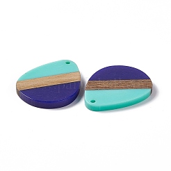 Opaque Resin & Walnut Wood Pendants&nbsp;RESI-M027-04J