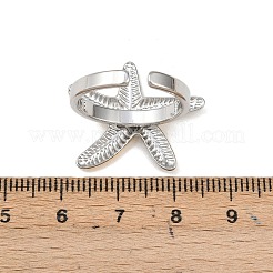 Adjustable 201 Stainless Steel Cuff Open Rings for Women&nbsp;RJEW-B156-02GP-01