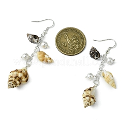 Brass Shell Shape Dangle Earrings&nbsp;EJEW-TA00603