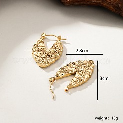 304 Stainless Steel Textured Leaf Hoop Earrings for Women&nbsp;DP2797-1