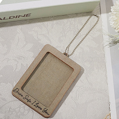 Rectangle with Word Drive Safely I Love You Wood Hanging Photo Frame&nbsp;HJEW-SP0001-19C