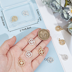 10Pcs 2 Colors Brass Pendants&nbsp;KK-BBC0016-17