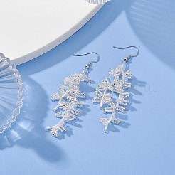 Glass Seed Braided Branch Dangle Earrings&nbsp;EJEW-MZ00070-01