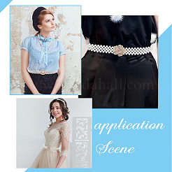 2Pcs 2 Style ABS Plastic Pearl Braided Stretch Chain Belts with Alloy Oval Clasp&nbsp;AJEW-CP0001-65