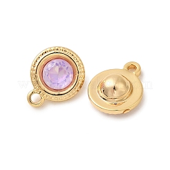 Brass Glass Charms&nbsp;KK-P340-11G-02