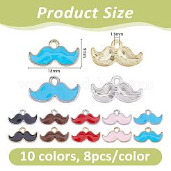 80Pcs 10 Colors Zinc Alloy Pendants&nbsp;ENAM-DC0002-26
