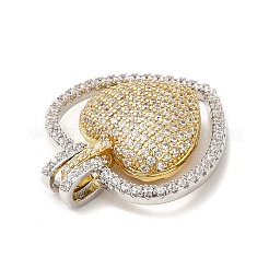 Brass Micro Pave Cubic Zirconia Pendants&nbsp;KK-Q772-08GP