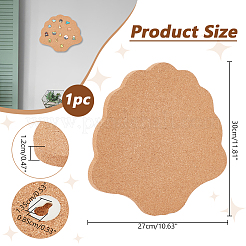 Shell Shape Wall Mounted Brooch Jewelry Display Cork Tray&nbsp;AJEW-WH0433-01B