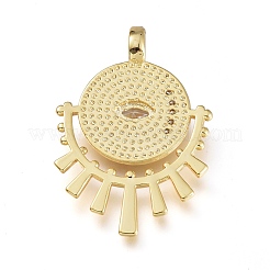Brass Micro Pave Clear Cubic Zirconia Pendants&nbsp;KK-M206-51G-02