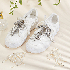 4Pcs 2 Styles Bowknot Plastic Imitation Pearl Shoe Charms&nbsp;AJEW-HY0001-93