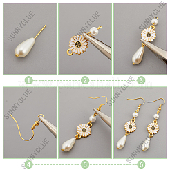 DIY Daisy Dangle Earrings Making Kits&nbsp;DIY-SC0003-32