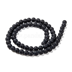 Dyed & Heated Natural Black Agate Bead Strands&nbsp;G-H056-6mm