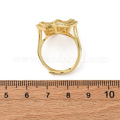 Rhombus Brass Micro Pave Clear Cubic Zirconia Adjustable Ring Settings&nbsp;KK-D378-34G