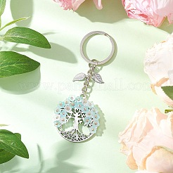 Flat Round with Tree of Life Alloy Keychains&nbsp;KEYC-MZ00039-05