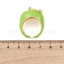 Brass Enamel Cuff Rings for Women&nbsp;RJEW-B138-01G-01