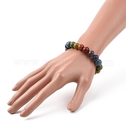 Ethnic Style Colorful Handmade Porcelain Beaded Stretch Bracelet for Women&nbsp;BJEW-JB09089-01