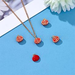 5 Pieces Pomegranate Charm Pendant Enamel Fruit Charm Imitation Fruit Pendant for Jewelry Keychain Necklace Earring Making Crafts&nbsp;JX381A