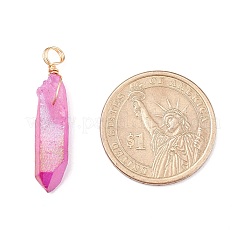Electroplated Natural Quartz Crystal Pendants&nbsp;PALLOY-JF01075