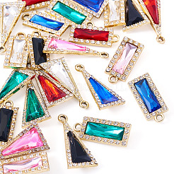 120Pcs 12 Colors Zinc Alloy Glass Pendants&nbsp;ALRI-TA0001-35