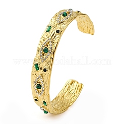 304 Stainless Steel Natural Malachite Cuff Bracelets&nbsp;BJEW-U009-01G-01