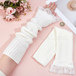 1 Pair Acrylic Fibers Long Mesh Lace Gloves&nbsp;AJEW-CN0006-67A