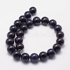 Synthetic Blue Goldstone Beads Strands&nbsp;G-N0178-03-16mm