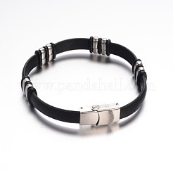 Jewelry Black Color PU Leather Cord Bracelets&nbsp;BJEW-G467-16
