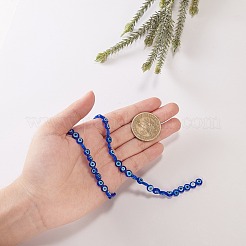 Handmade Evil Eye Lampwork Flat Round Beads Strands&nbsp;LAMP-SZ0001-01B
