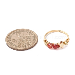 4Pcs 4 Styles Natural Gemstone Finger Rings&nbsp;RJEW-TA00226