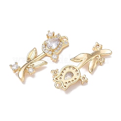 Brass Micro Pave Clear Cubic Zirconia Pendants&nbsp;CU-CBA3371-09G