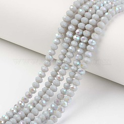 Electroplate Opaque Solid Color Glass Beads Strands&nbsp;EGLA-A034-P6mm-L
