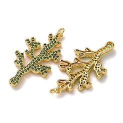 Brass Micro Pave Cubic Zirconia Pendants&nbsp;KK-A271-04G