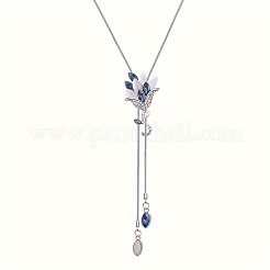 Flower Alloy Rhinestone Y Tassel Long Necklaces for Women&nbsp;FS-WGCC889-01