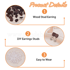 60Pcs Wood Stud Earrings Finding&nbsp;EJEW-FI0003-33C