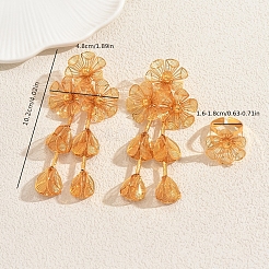 Iron Hollow Flower Earring & Cuff Rings Sets for Women Engagement Wedding Party Accessories&nbsp;AS0088
