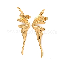 304 Stainless Steel Butterfly Wing Stud Earrings&nbsp;EJEW-I320-22G-02