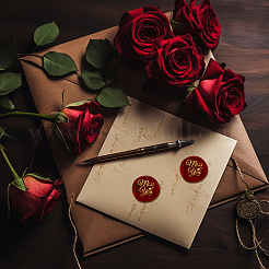 Miss You DIY Scrapbooking Wax Seal Stamp with Wooden Handle&nbsp;AJEW-WH0208-1242