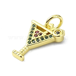 Brass Micro Pave Colorful Cubic Zirconia Pendants&nbsp;KK-H475-24G-03