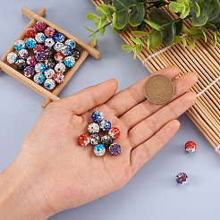 64Pcs 8 Colors Two-Tone Handmade Polymer Clay Disco Ball Beads&nbsp;RB-SW0001-01