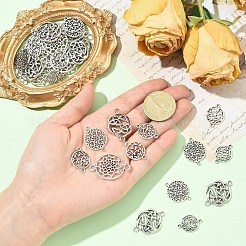 100Pcs 5 Styles Tibetan Style Zinc Alloy Connector Charms&nbsp;FIND-YW0008-94