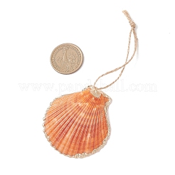 Electroplate Multicolor Sea Shell Pendant Decorations&nbsp;HJEW-JM04622