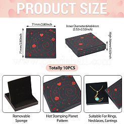 10Pcs Hot Stamping Planet Cardboard Jewelry Packaging Boxes&nbsp;CON-TA0001-44C