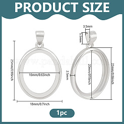 1Pc 925 Sterling Silver Pendants Cabochon Settings&nbsp;STER-BC0002-40