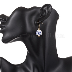 4 Pairs Handmade Printed Porcelain Dangle Earrings&nbsp;EJEW-JE06701