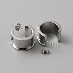 Stainless Steel Round Stud Earring Finding&nbsp;LS-STAS-WH0016-55P