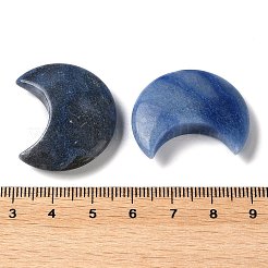 Dyed & Heated Natural Blue Aventurine Moon Palm Stones&nbsp;G-M416-04A-01